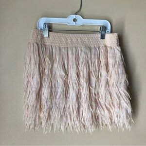 Press NWT Chic Fringe Mini Skirt in Blush